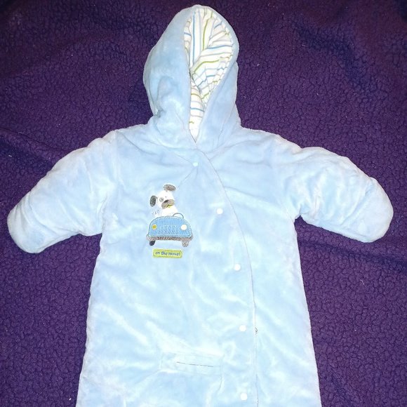 Baby boy's winter bunting/snow suit Carter's. Fits stroller/car seat. Sz 3-6 mos - Picture 1 of 9